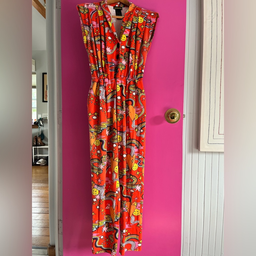 Medium Red Ash & Chess Jumpsuit